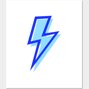 Blue Lightning Bolts Layered Posters and Art